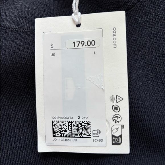 COS Knitted T-Shirt Dress in Navy Blue Size Large. NWT - Picture 9 of 12